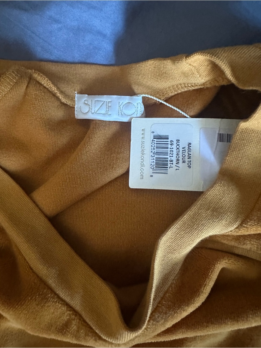NWT Suzi Kondi Cozy Women's Buckthorn Velour Raglan US L - Picture 2 of 4